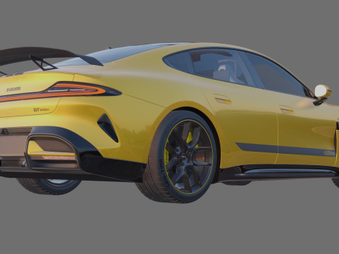 Xiaomi SU7 Ultra 2025 with interior 3D Model