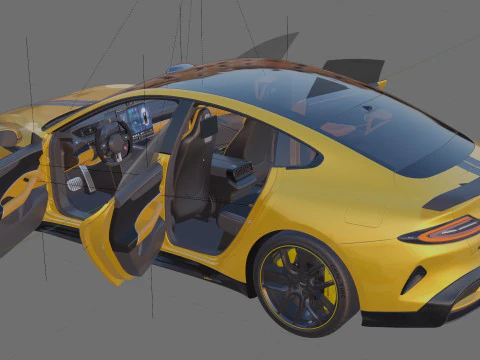 Xiaomi SU7 Ultra 2025 with interior 3D Model