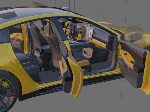 Xiaomi SU7 Ultra 2025 with interior 3D Model