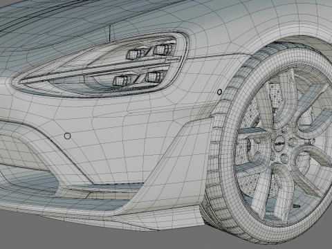 Xiaomi SU7 Ultra 2025 with interior 3D Model
