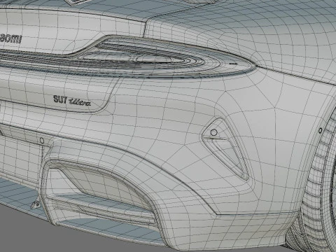 Xiaomi SU7 Ultra 2025 with interior 3D Model