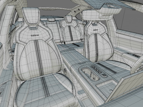 Xiaomi SU7 Ultra 2025 with interior 3D Model