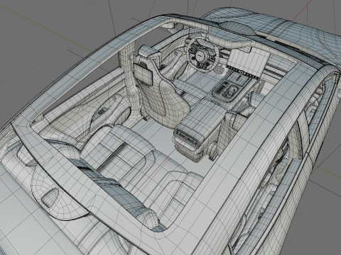 Xiaomi SU7 Ultra 2025 with interior 3D Model