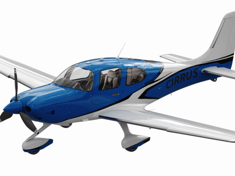 Cirrus SR22T with interior Modelo 3D