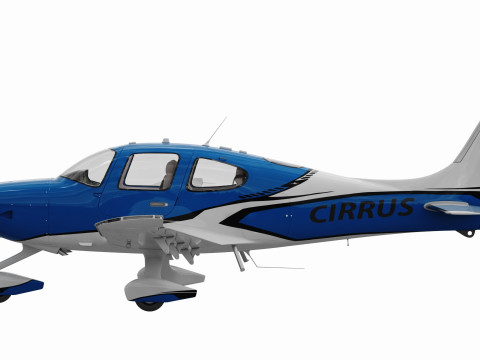 Cirrus SR22T with interior Modelo 3D
