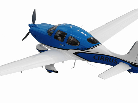 Cirrus SR22T with interior Modelo 3D