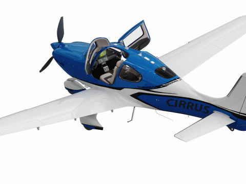 Cirrus SR22T with interior 3D Model