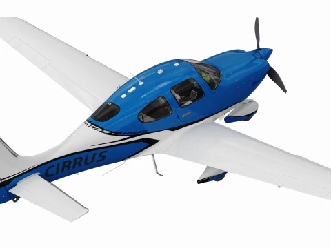 Cirrus SR22T with interior 3D Model