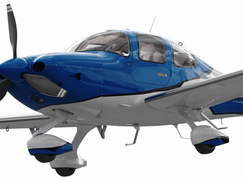 Cirrus SR22T with interior Modelo 3D