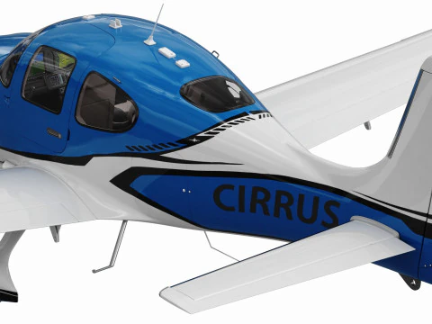 Cirrus SR22T with interior 3D Model