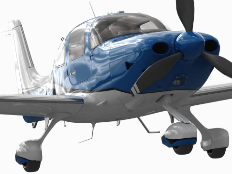 Cirrus SR22T with interior 3D Model