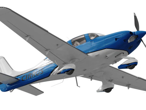 Cirrus SR22T with interior 3D Model