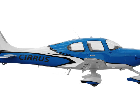 Cirrus SR22T with interior Modelo 3D