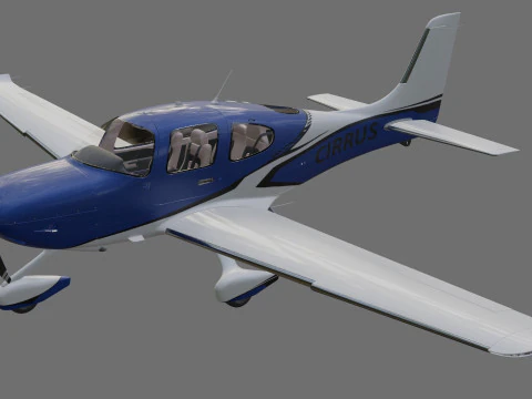 Cirrus SR22T with interior 3D Model