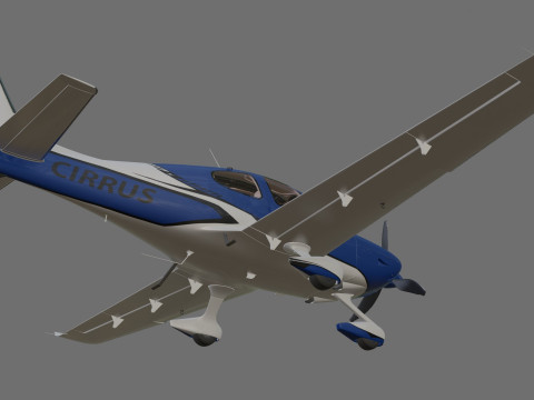 Cirrus SR22T with interior Modelo 3D