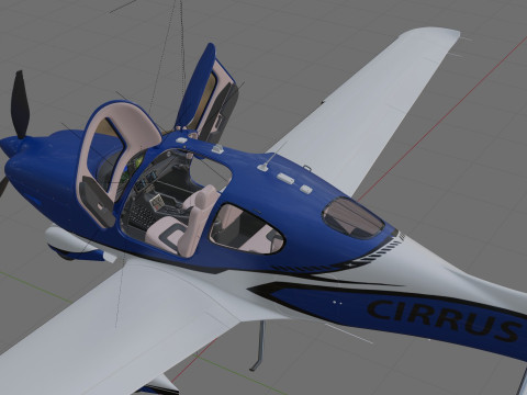Cirrus SR22T with interior Modelo 3D