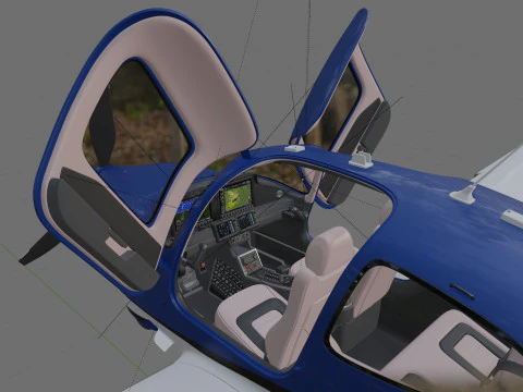 Cirrus SR22T with interior 3D Model