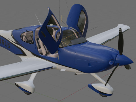 Cirrus SR22T with interior Modelo 3D