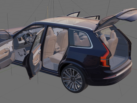 Volvo XC90 2025 with interior Modelo 3D