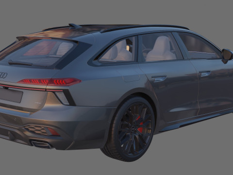 Audi A6 Avant 2026 with interior 3D Model