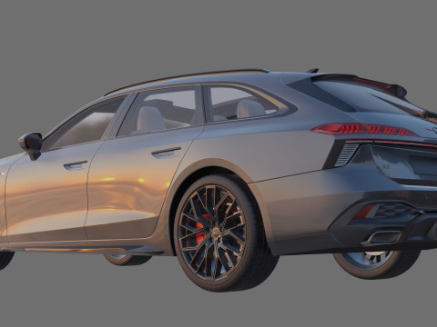 Audi A6 Avant 2026 with interior 3D Model