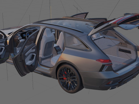 Audi A6 Avant 2026 with interior 3D Model