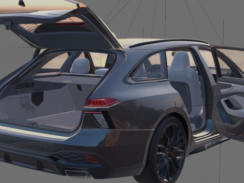 Audi A6 Avant 2026 with interior 3D Model