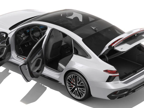 Audi A6 Sedan 2026 with interior 3D Model