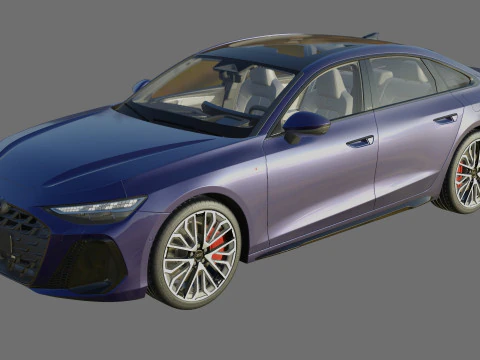 Audi A6 Sedan 2026 with interior 3D Model