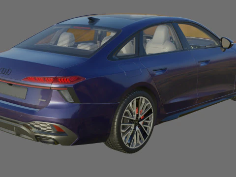 Audi A6 Sedan 2026 with interior 3D Model
