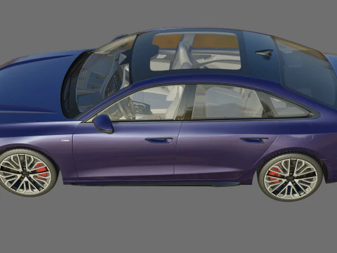 Audi A6 Sedan 2026 with interior 3D Model