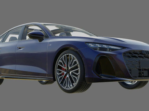Audi A6 Sedan 2026 with interior 3D Model
