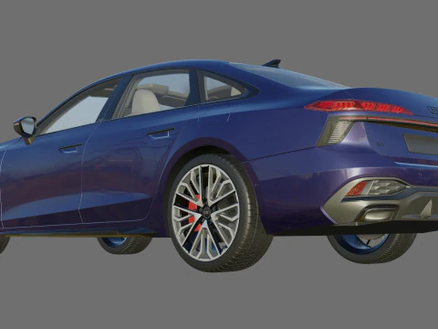 Audi A6 Sedan 2026 with interior 3D Model