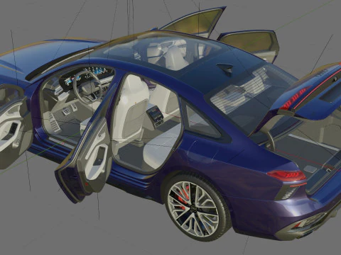 Audi A6 Sedan 2026 with interior 3D Model