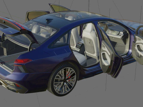 Audi A6 Sedan 2026 with interior 3D Model