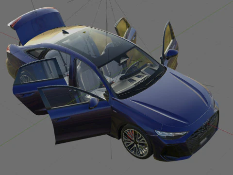 Audi A6 Sedan 2026 with interior 3D Model