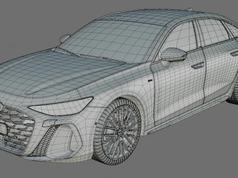 Audi A6 Sedan 2026 with interior 3D Model