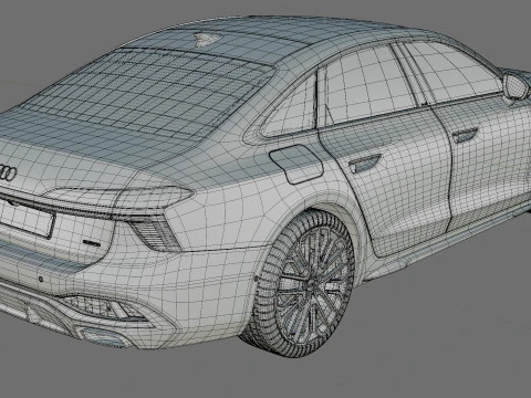 Audi A6 Sedan 2026 with interior 3D Model