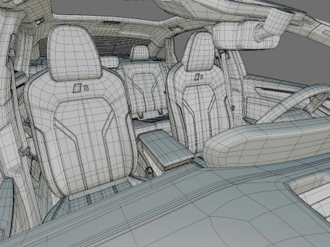 Audi A6 Sedan 2026 with interior 3D Model
