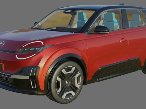 Nissan Micra EV 2026 with interior 3D Модель