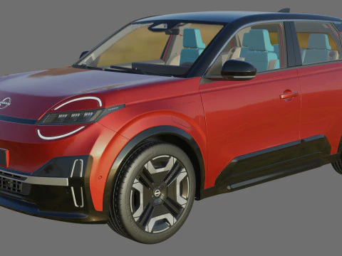 Nissan Micra EV 2026 with interior 3D Model