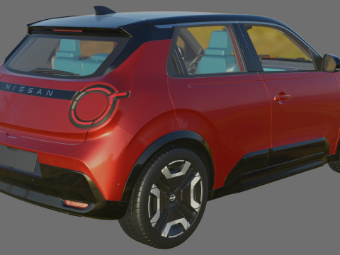 Nissan Micra EV 2026 with interior 3D Модель