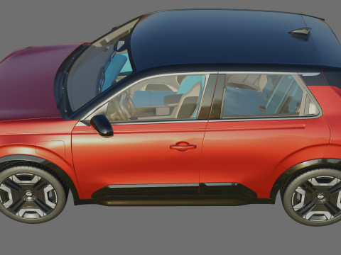 Nissan Micra EV 2026 with interior 3D Модель