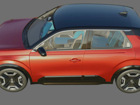 Nissan Micra EV 2026 with interior 3D Model