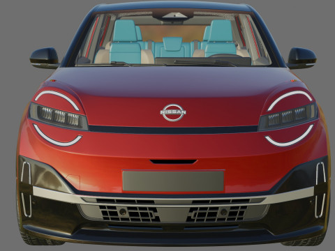 Nissan Micra EV 2026 with interior 3D Модель