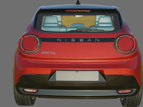 Nissan Micra EV 2026 with interior 3D Model