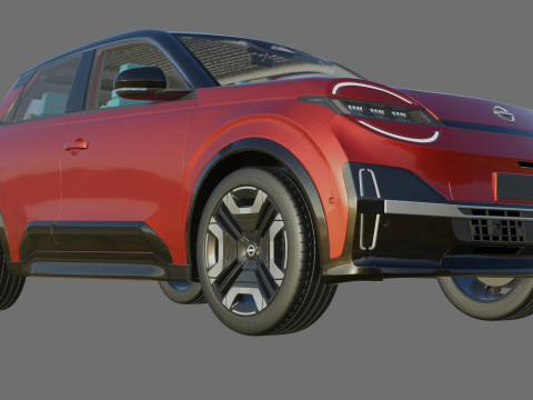 Nissan Micra EV 2026 with interior 3D Модель