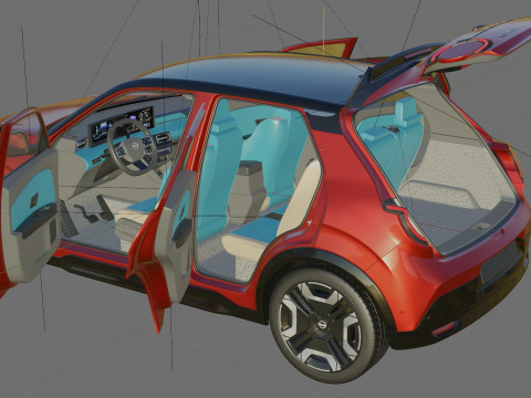 Nissan Micra EV 2026 with interior 3D Модель