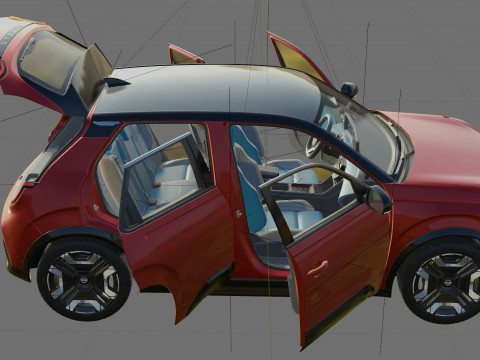 Nissan Micra EV 2026 with interior 3D Модель