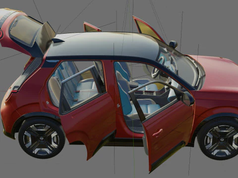 Nissan Micra EV 2026 with interior 3D Model
